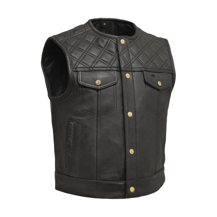 Mens Motorcycle Leather Vest Limited Edition men Leather Vest Real Leather Vest