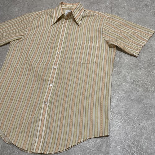 Vintage Penneys Towncraft Penn-Prest Button Up Striped Shirt Men’s L Boho Mod 70 - Picture 3 of 13