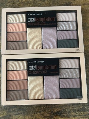 Maybelline Total Temptation Eyeshadow + Highlight Palette, 0.42 oz. 2 pack