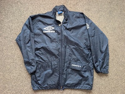 Vintage Umbro Jacke Herren mittelblau Pro Training Windbreaker Fußball 90er Regen