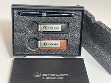 Brand New Lexus Leather Keychain Pen Gift Set W Box Black Brown Oem New York