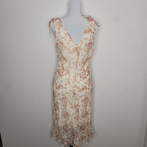 Y2K Midi Dress Size 7 Midi Fairy Croquette Romantic Midi Sheer Flowy Floral - Picture 7 of 15