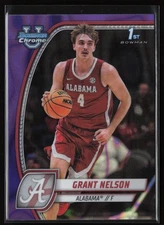 Grant Nelson 2024-25 Bowman University Chrome Purple Lava Refractor