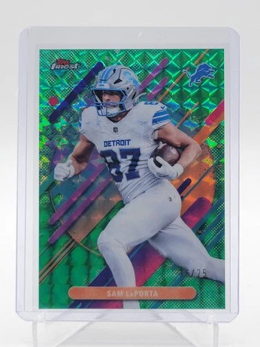 2025 Topps Finest Football Green Geometric Sam LaPorta #275