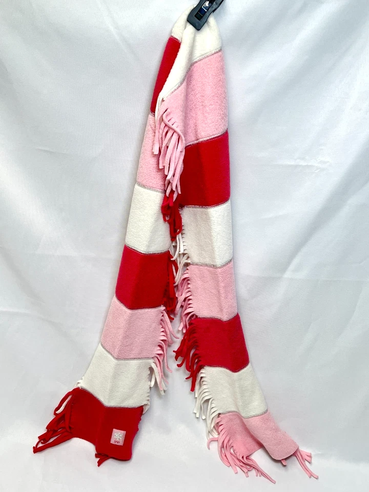 Bufanda con flecos de lana Gap 60"x "6 rosa rojo blanco invierno clima frío calentador de cuello Foto 2 de 4