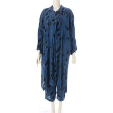 ISSEY MIYAKE 80s Permanente All-over print long cardigan top and pants 3 pie...