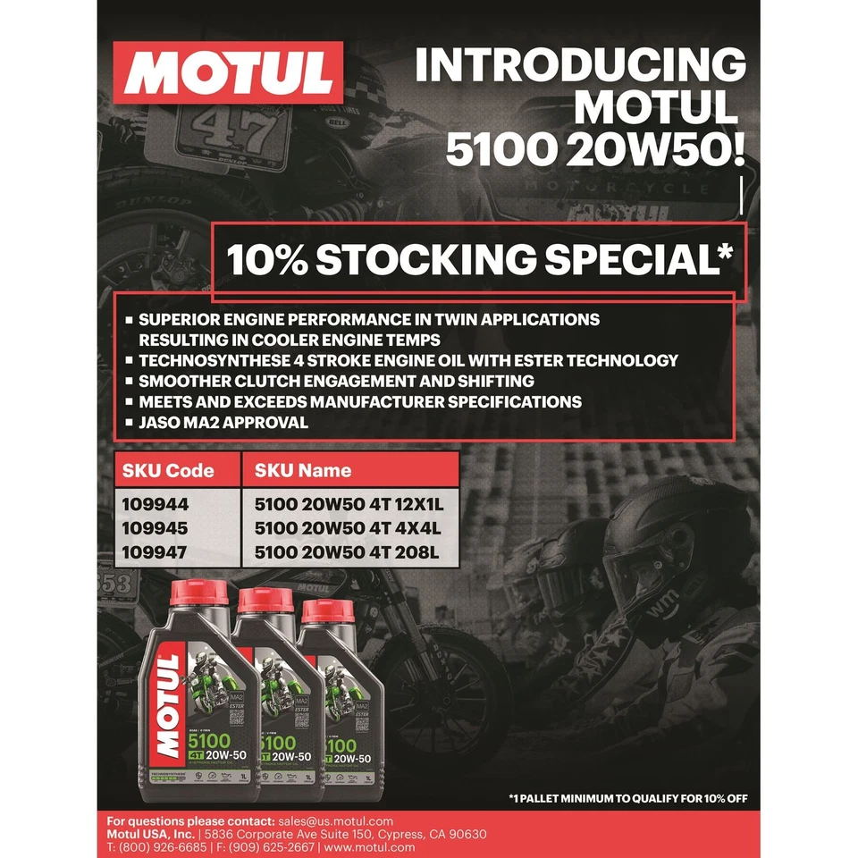 Aceite Technosynthese Motul 5100 4T 20W50, 1 litro 109944 Foto 2 de 4