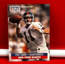 1991 NFL Pro Set Collector Football Card Giants Phil Simms #601