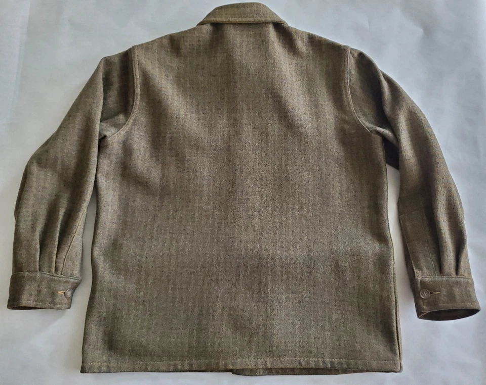 Vintage 50's Woolrich 100% Wool Plaid Mackinaw Hunting Shirt Jacket Size 44  - Image 3 of 4