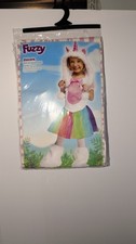 Dress Up Costume Fuzzy Unicorn Toddler 3T-4T Tutu Hood Booties New