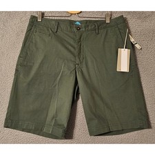 Tommy Bahama Nassau Bay Shorts Mens 35 Dark Jade Green Cotton Stretch ST889743