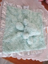 Cloud Island Security Blanket Mint Green Satin Back Elephant Lovey 14" Swirl