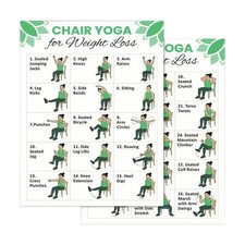 Chair Yoga For Seniors 30-Day Workout Poster 2 Pieces Chair Yoga