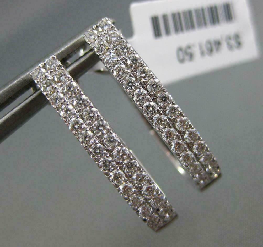 FILA ESTATE WIDE .66CT DIAMOND 18KT WHITE G CLASSIC 2 ROW CLIP ON HANGING EARRINGS