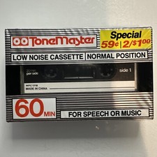 Tone Master Blank 60 Min Cassette New Sealed
