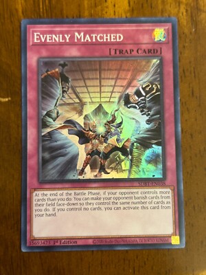 Evenly Matched - SDBT-EN038 - Super Rare 1st Edition - YuGiOh Card - NM |  eBay