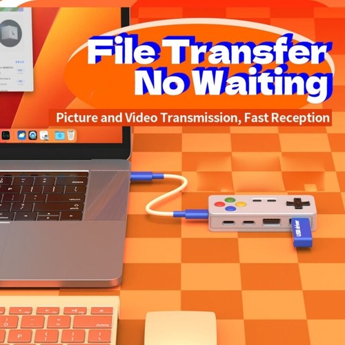 Expansion GamePad Shape Design HUB Mouse Keyboards Cartoon Converters Connectors - Afbeelding 7 van 9