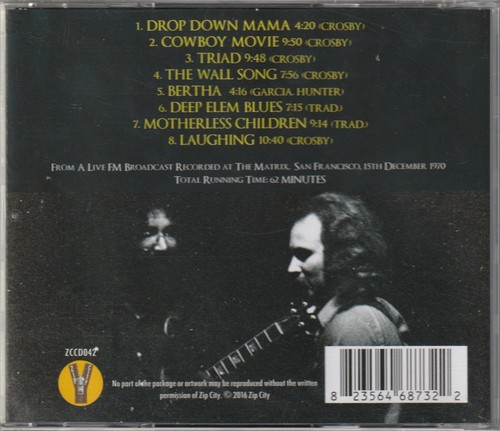 David Crosby Grateful Dead - David & the Dorks CD 8 canciones 1970 Matrix Broadcast - Imagen 2 de 2