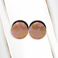 Rose Resin Double Flare Ear Gauges Plugs Stretchers Expander O-Ring Sold as Pair