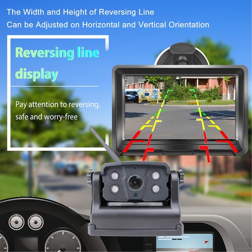 Wireless Backup Camera with Battery &Magnetic Base 5" Monitor For Truck Trailer - Picture 9 of 23
