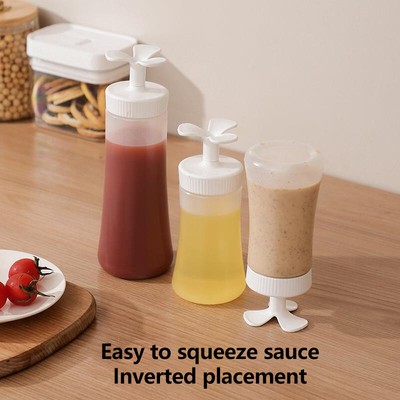 210/350ml Condiment Squeeze Bottle Inverteable Honey/Ketchup/Jam Contain-zu