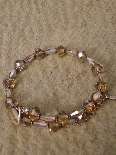 VNTG. Signed Donna Dressler Sterling Silver Glass Bead Wrap Bracelet Strength