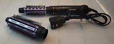 Conair  Dual Voltage Curling Hot Air Brush Black/ Purple 2-In-1 Styler EUC