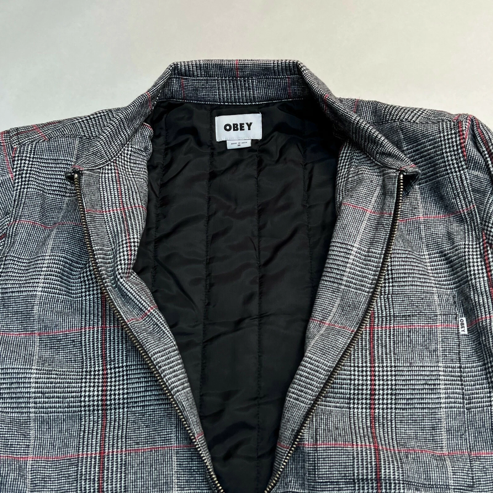 Obey Men's Shirt Jacket Menace Black/White/Red Size M NWT Shepard Fairey - product detail image 6