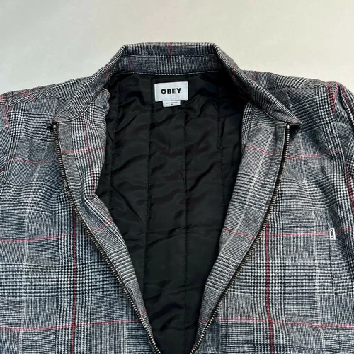 Obey Men's Shirt Jacket Menace Black/White/Red Size M NWT Shepard Fairey image 6