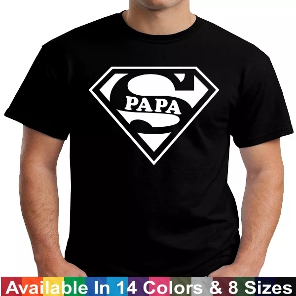 Superhero Papa Graphic Tee Shirt, S-5XL