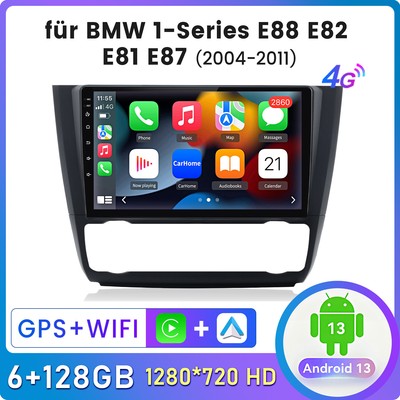 128G Android 13 Autoradio DAB SWC CarPlay Für BMW 1er E81 E82 E87 E88 2004-2011 