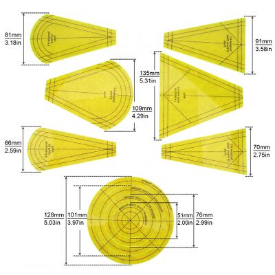 10 Pcs Plate Template Patchwork Ruler for Pattern Maker Dressmaking DIY Measure