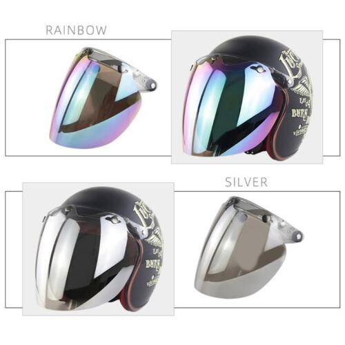 Universal 3-Snap Open Face Bubble Shield Visor Motorcycle Helmet Accessories - Afbeelding 1 van 16