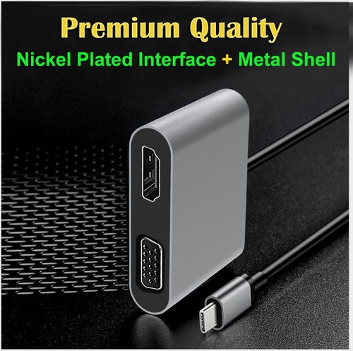 USB 3.1 Type-C to HDMI VGA Display Adapter UltraHD For MacBook Pro iPad Pro AU - Picture 3 of 5