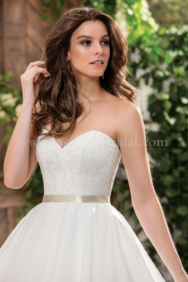 Vestido de novia jazmín 12 venado encaje organza vestido de baile capa falda marfil F181068 Foto 3 de 3