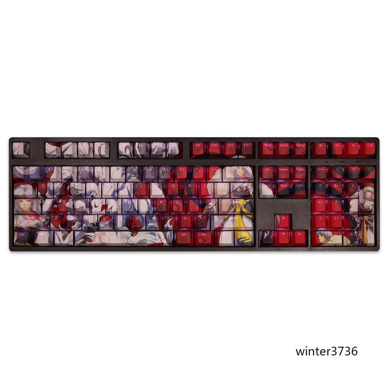 Anime Sesshoumaru Light-Transmitting Keycaps PBT Anime Cherry 108Key DIY Gift - Image 2 of 4