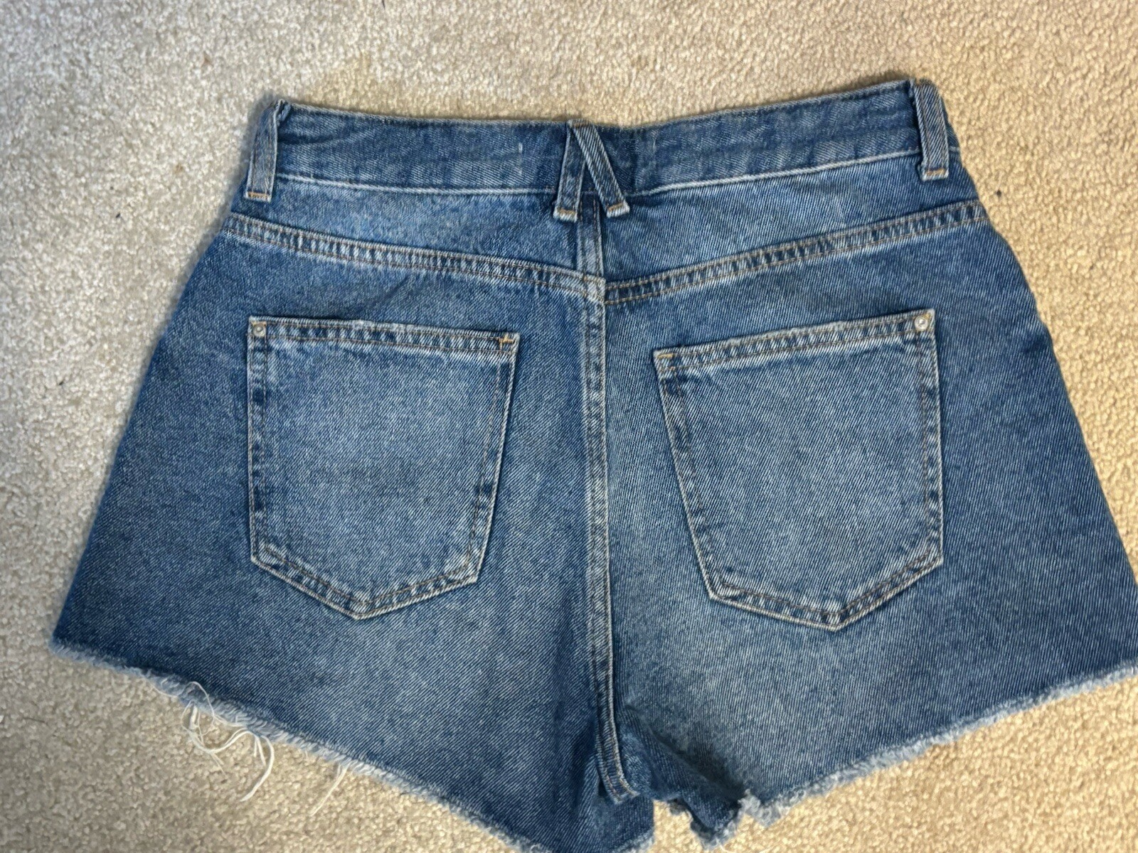 Zara Basic Denim shorts Sequin Beaded Details Siz… - image 3