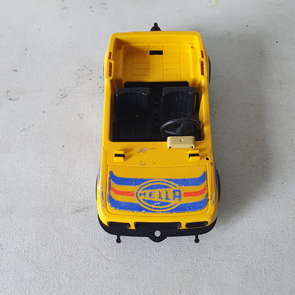 Vintage 1976 Playmobil Yellow Rallye Team Hella Valvoline Car Action