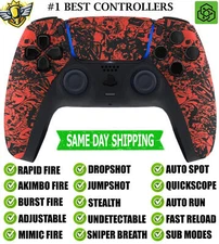 Red Skulls Silent Modz New Rapid Fire Mod Wireless Modded Controller for PS5