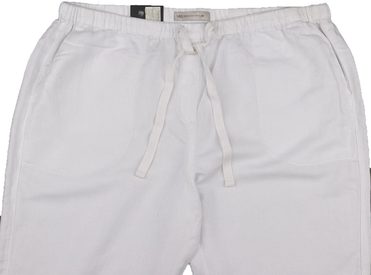 M&s linen blend peg shop leg trousers