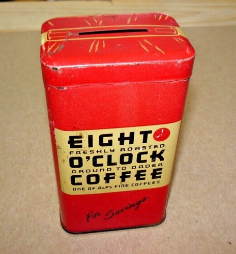 Vintage Eight O Clock Kaffeedose Sparschwein Dose