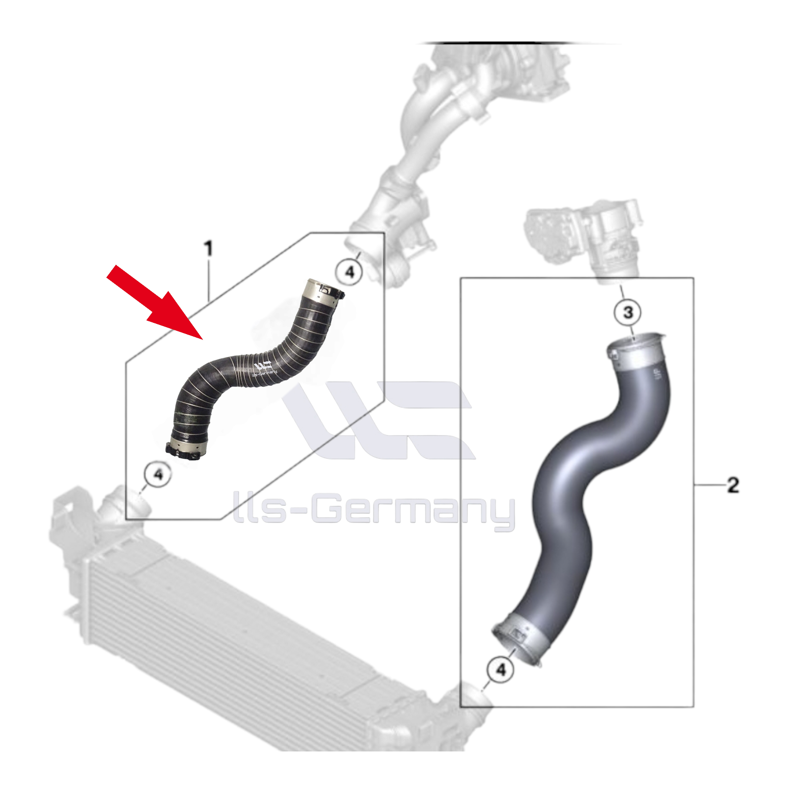 Turbo Schlauch Ladeluftschlauch für BMW 5er G30 520d 520dX Limousine 11618572858 - Bild 6 von 8