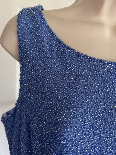 NEW CHADWICK’S beaded Dress Periwinkle Blue Party Wedding mother Of Bride 10 - Picture 12 of 17