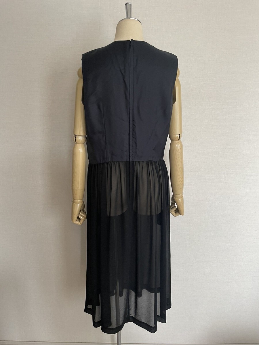 【関税込み】comme des garcons FUR DRESS New Comme Des Garcons Black Faux Fur Sheer See Through Dress