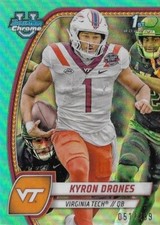 KYRON DRONES 2024 Bowman Chrome University 1st /299 Aqua Refractor #119 Hokies🔥