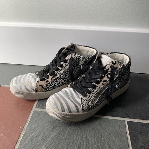 Minty Dolce Vita Zonya High-Top Sneakers Calf Hair Metallic Shoes 7 EUC - Bild 3 von 10