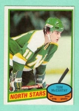 (1) TOM MCCARTHY  1980-81 O-PEE-CHEE # 93 NORTH STAR ROOKIE EX-MT CARD (K8002)