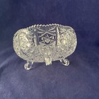 Vintage Clear Cut Glass Compote Star Footed Contemporary Candy Dish Nut Bowl — photo 4