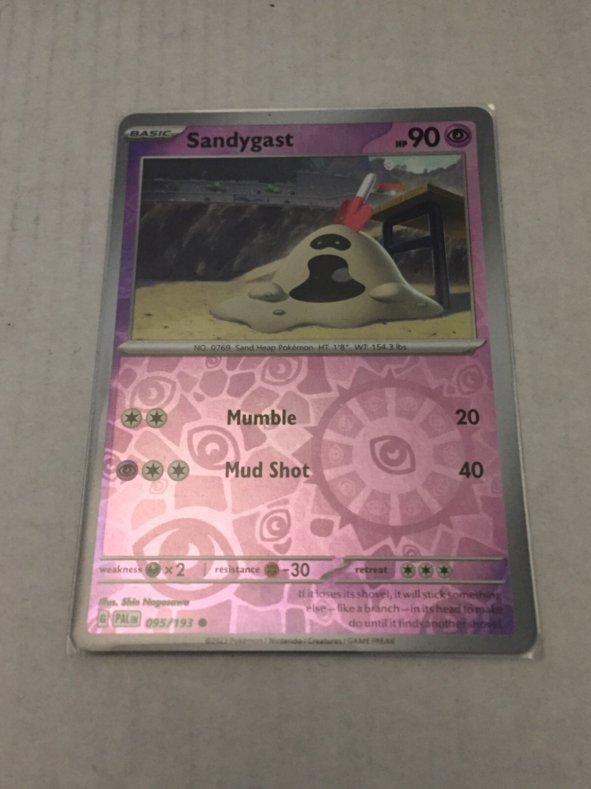 2023 Pokemon Sandygast Reverse Holo Card 095/193