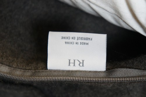 2 Large Restoration Hardware Gray Cashmere Down Filled Throw Pillows 24" - Picture 8 of 11